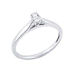 EternalDia 1/10Carat T.W. Diamond 10kt White Gold Infini Oval Ring - EternalDia