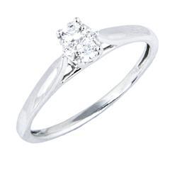 EternalDia 1/5 Carat T.W. Diamond 10kt White Gold Infini Oval Ring - EternalDia