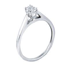 EternalDia 1/5 Carat T.W. Diamond 10kt White Gold Infini Oval Ring - EternalDia