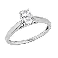 EternalDia 1/3 Carat T.W. Diamond 10kt White Gold Infini Oval Ring - EternalDia