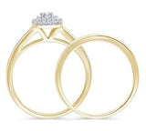 EternalDia 1/2 Cttw Princess-Cut Diamond Double Halo Cushion Shape Engagement Bridal Ring in 10K Gold (IJ/I2) - EternalDia