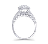 EternalDia 3 Cttw Round Shape Three Rows Composite Diamond Engagement Ring in 14K White Gold (HI/I2) - EternalDia