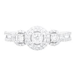 EternalDia 3/8 Carat T.W. Diamond 10kt White Gold Three Stone Engagement Ring - EternalDia