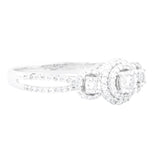 EternalDia 3/8 Carat T.W. Diamond 10kt White Gold Three Stone Engagement Ring - EternalDia