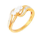 EternalDia 1/2 Carat T.W. Diamond 10kt Yellow Gold Three stone Ring - EternalDia