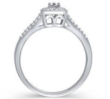 EternalDia 1/10 Ct Diamond Split Shank Square Shape Quad Promise Ring in 10K White Gold - EternalDia