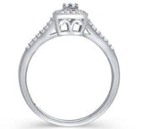 EternalDia 1/10 Cttw Diamond Split Shank Square Shape Quad Promise Ring in 10K White Gold (IJ/I2I3) - EternalDia