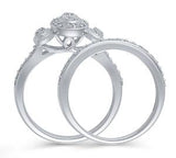EternalDia 1/4CT Marquise Shape Diamond Vintage Bridal Ring Set in 10K White Gold (IJ/I2I3) - EternalDia
