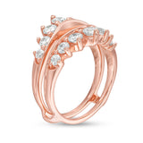 1-1/2 Cttw Diamond Contour Ring Solitaire Enhancer in 14K Rose Gold (1.50 Cttw, I-I2) Diamond Guard Ring