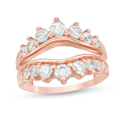 1-1/2 Cttw Diamond Contour Ring Solitaire Enhancer in 14K Rose Gold (1.50 Cttw, I-I2) Diamond Guard Ring