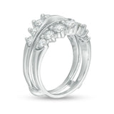 1-1/2 Cttw Diamond Contour Ring Solitaire Enhancer in 14K White Gold (1.50 Cttw, I-I2) Diamond Guard Ring