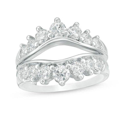 1-1/2 Cttw Diamond Contour Ring Solitaire Enhancer in 14K White Gold (1.50 Cttw, I-I2) Diamond Guard Ring