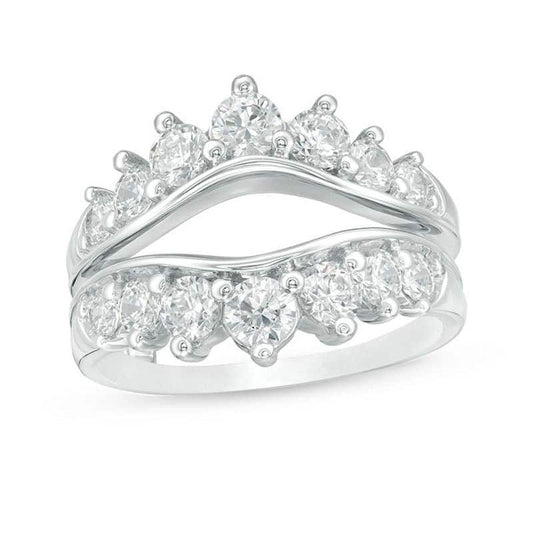 1-1/2 Cttw Diamond Contour Ring Solitaire Enhancer in 14K White Gold (1.50 Cttw, I-I2) Diamond Guard Ring