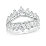 1-1/2 Cttw Diamond Contour Ring Solitaire Enhancer in 14K White Gold (1.50 Cttw, I-I2) Diamond Guard Ring