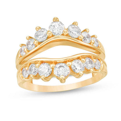 1-1/2 Cttw Diamond Contour Ring Solitaire Enhancer in 14K Yellow Gold (1.50 Cttw, I-I2) Diamond Guard Ring