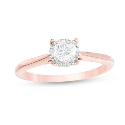 3/8 Cttw Diamond Solitaire Engagement Ring in 10K Rose Gold (0.37 Cttw, I-I3) Diamond Solitaire Ring
