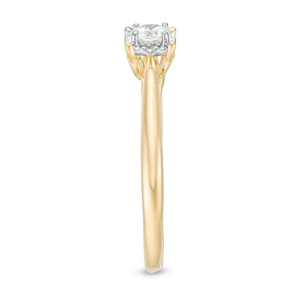 3/8 Cttw Diamond Solitaire Engagement Ring in 10K Yellow Gold (0.37 Cttw, I-I3) Diamond Solitaire Ring