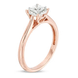 3/8 Cttw Princess Cut Real Diamond Solitaire Engagement Ring in 10K Rose Gold (0.37 Cttw, I-I3) Diamond Solitaire Ring