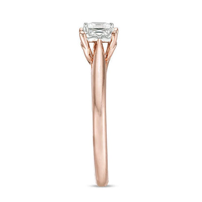 3/8 Cttw Princess Cut Real Diamond Solitaire Engagement Ring in 10K Rose Gold (0.37 Cttw, I-I3) Diamond Solitaire Ring