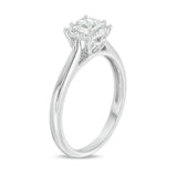 3/8 Cttw Princess Cut Real Diamond Solitaire Engagement Ring in 10K White Gold (0.37 Cttw, I-I3) Diamond Solitaire Ring