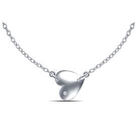 EternalDia Sideways Heart One Pendant Necklace - EternalDia