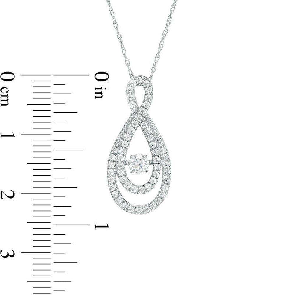 1/2 Cttw Diamond Loop Infinity Pendant in 10K White Gold (0.5 Cttw, J-I3) Dancing Diamond Pendant