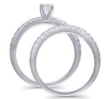 EternalDia 5/8 CT. T.W. Diamond Solitaire Engagement Bridal Set in 14K White Gold (HI/I2) - EternalDia