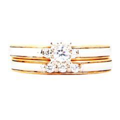 EternalDia 1/4 Carat T.W. Diamond Two tone 10kt Yellow & White Gold Bridal Set - EternalDia