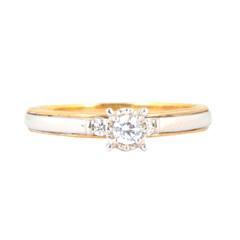 EternalDia 1/4 Carat T.W. Diamond Two tone 10kt Yellow & White Gold Bridal Set - EternalDia