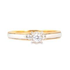 EternalDia 1/4 Carat T.W. Diamond Two tone 10kt Yellow & White Gold Bridal Set - EternalDia