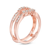 1/2 Cttw Diamond Contour Ring Solitaire Enhancer Ring Wrap in 14K Rose Gold (0.50 Cttw, I-I2) Diamond Guard Ring