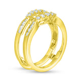 1/2 Cttw Diamond Contour Ring Solitaire Enhancer Ring Wrap in 14K Yellow Gold (0.50 Cttw, I-I2) Diamond Guard Ring