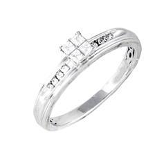 EternalDia 1/4 Carat T.W. Diamond 10kt White Gold Bridal Set - EternalDia