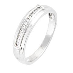 EternalDia 1/8 Carat T.W. Diamond 10kt White gold Men's Band Ring - EternalDia