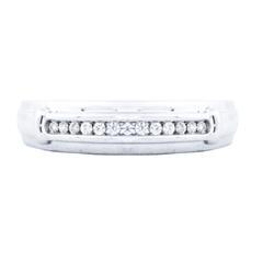 EternalDia 1/8 Carat T.W. Diamond 10kt White gold Men's Band Ring - EternalDia