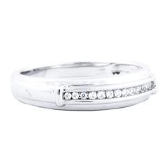 EternalDia 1/8 Carat T.W. Diamond 10kt White gold Men's Band Ring - EternalDia