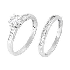 EternalDia 3/8 Carat T.W. Diamond 10kt White Gold Bridal set - EternalDia
