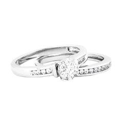 EternalDia 3/8 Carat T.W. Diamond 10kt White Gold Bridal set - EternalDia