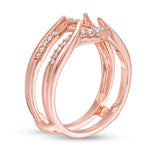 1/5 Cttw Natural Diamond Solitaire Enhancer Ring Wrap in 14K Rose Gold (0.20 Cttw, I-I2) Diamond Guard Ring