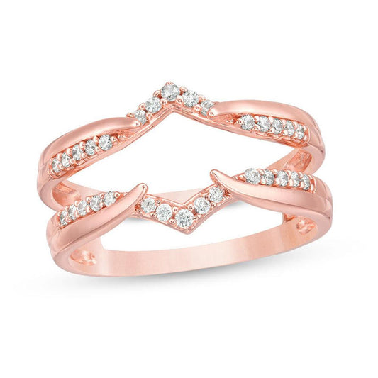 1/5 Cttw Natural Diamond Solitaire Enhancer Ring Wrap in 14K Rose Gold (0.20 Cttw, I-I2) Diamond Guard Ring