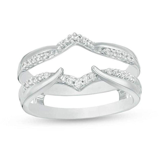 1/5 Cttw Natural Diamond Solitaire Enhancer Ring Wrap in 14K White Gold (0.20 Cttw, I-I2) Diamond Guard Ring