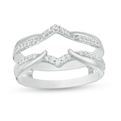 1/5 Cttw Natural Diamond Solitaire Enhancer Ring Wrap in 14K White Gold (0.20 Cttw, I-I2) Diamond Guard Ring