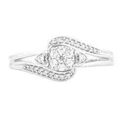 EternalDia 1/5 Carat T.W. Diamond 10kt White gold Promise Ring - EternalDia