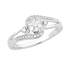 EternalDia 1/5 Carat T.W. Diamond 10kt White gold Promise Ring - EternalDia