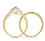 EternalDia 1/6 CT. T.W. Diamond Composite Halo Engagement Bridal Set in 10K Yellow Gold (IJ/I2I3) - EternalDia