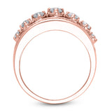 1-1/2 Cttw Composite Marquise Diamond Seven Stone Ring in 10K Rose Gold (1.50 Cttw, I-I3) Diamond Wedding Band Ring