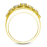 1-1/2 Cttw Composite Marquise Diamond Seven Stone Ring in 10K Yellow Gold (1.50 Cttw, I-I3) Diamond Wedding Band Ring