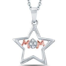 EternalDia Diamond "MoM" Mothers Pendant Necklace - EternalDia