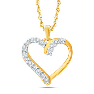 EternalDia Diamond Accent Heart Pendant Necklace Sterling silver (1/20 cttw, IJ, I2/I3) 18" - EternalDia