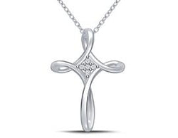 EternalDia Swirl Infinity Religious Cross Pendant Necklace - EternalDia